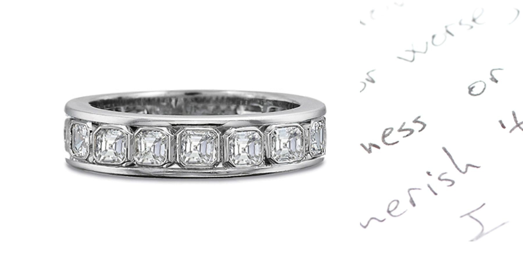 Finely Crafted: Sparkling Glittering Asscher Cut Diamond Eternity Band