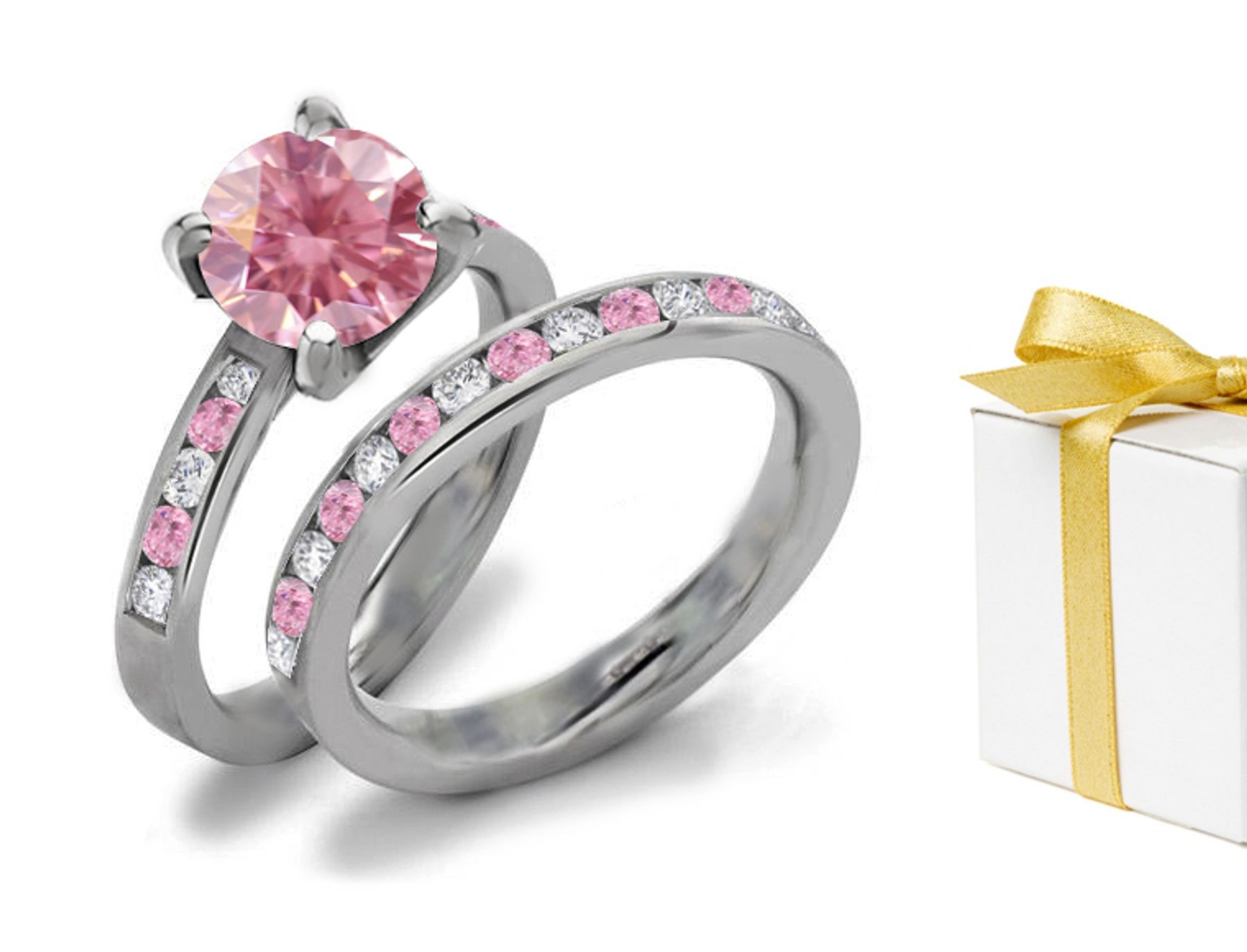 Pink Diamond & White Diamond Fancy Rings