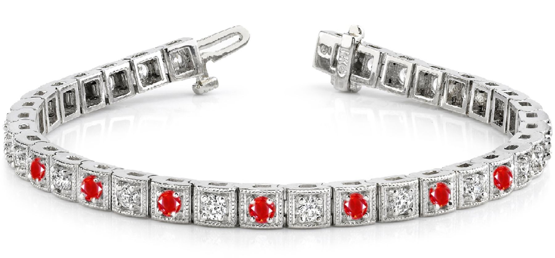 Ruby & Diamond Bracelet and Necklace