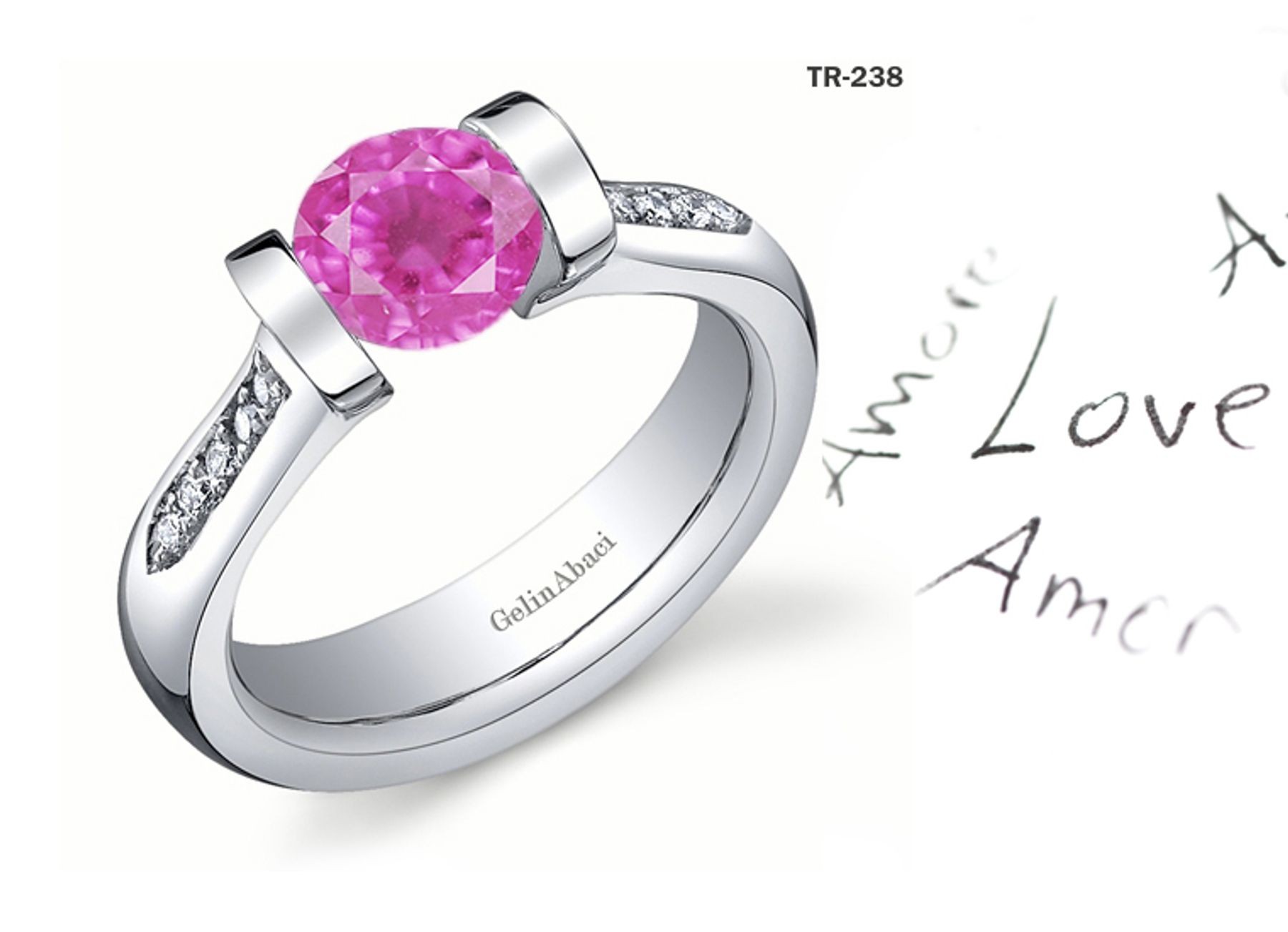 Premier Diamond Jewelry: Tension Set PInk Sapphire Diamond Rings