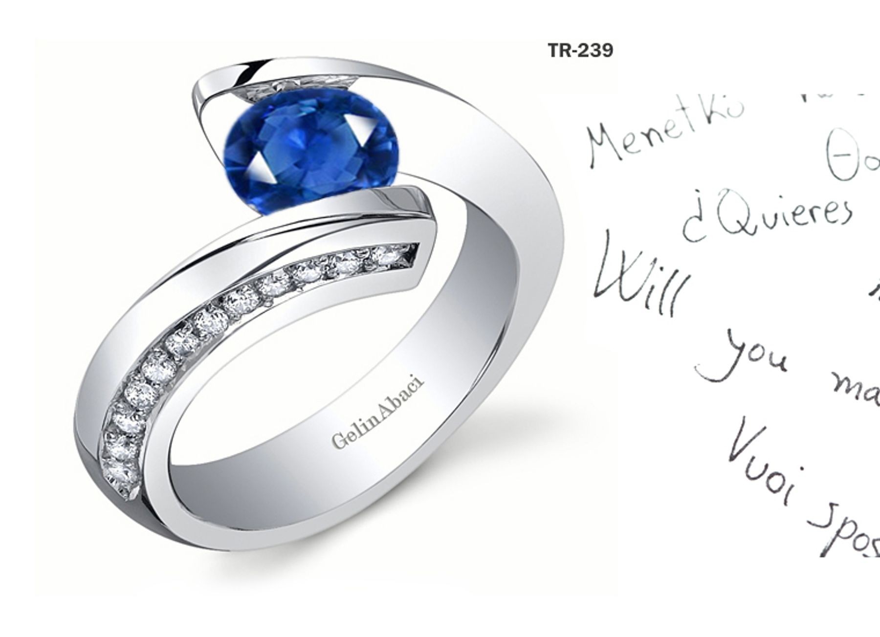 Premier Diamond Jewelry: Tension Set Blue Sapphire Diamond Rings