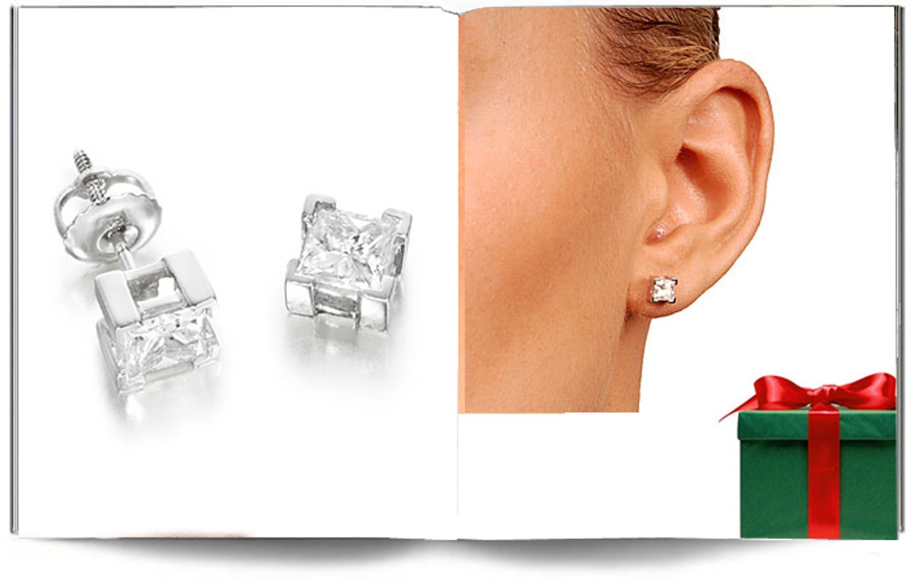 Princess Cut Diamond White Gold Studs.