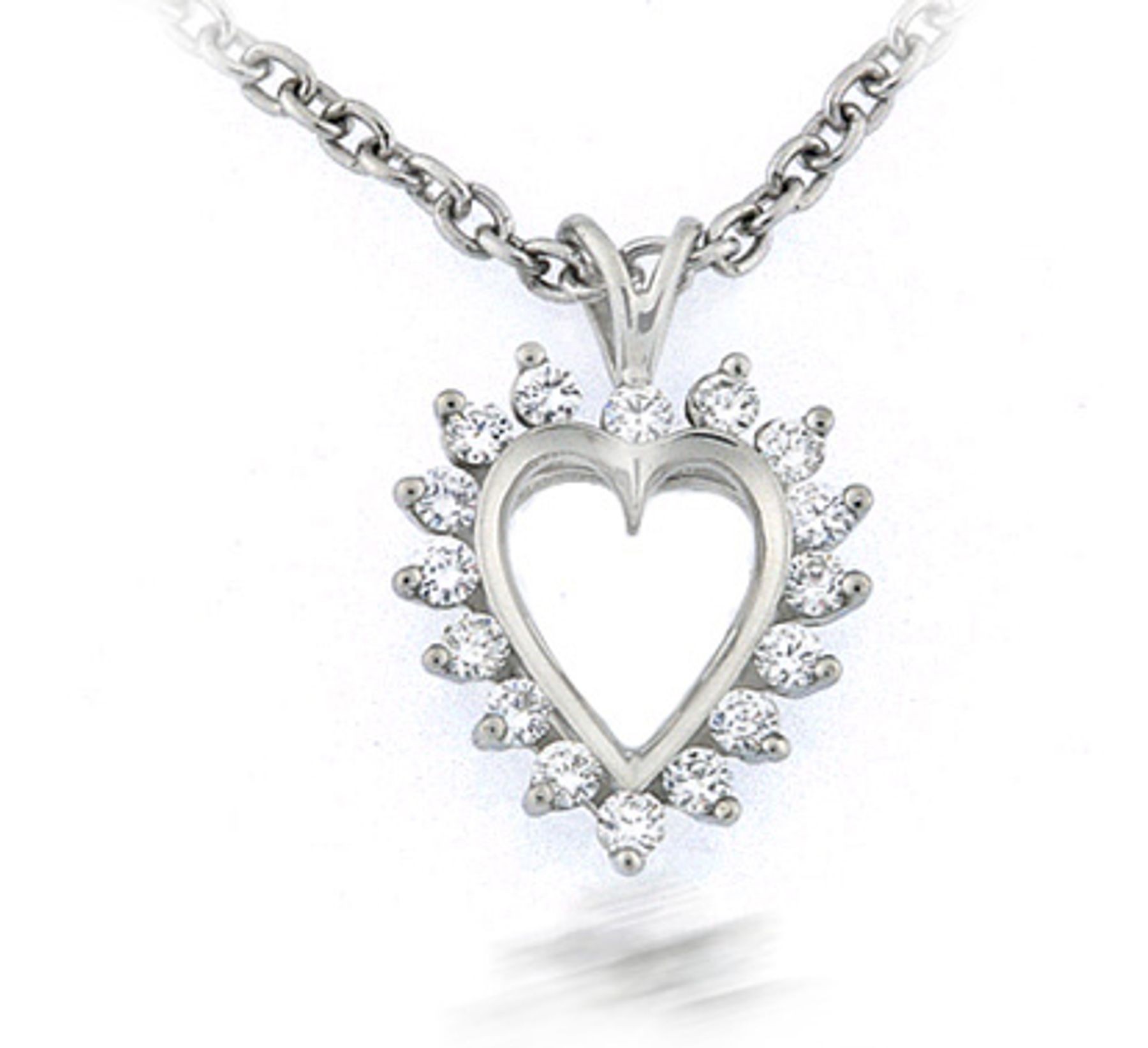 Platinum heart pendant with platinum pendant chain