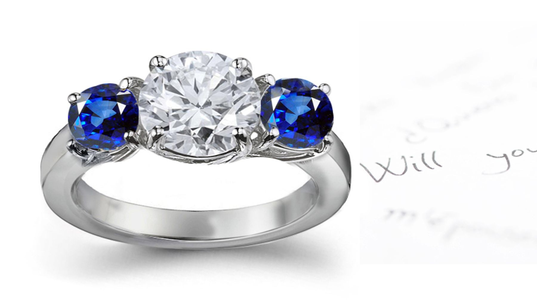 Classical Essential: An Exceptional Royal Blue Sapphire & Diamond Engagement Ring. 