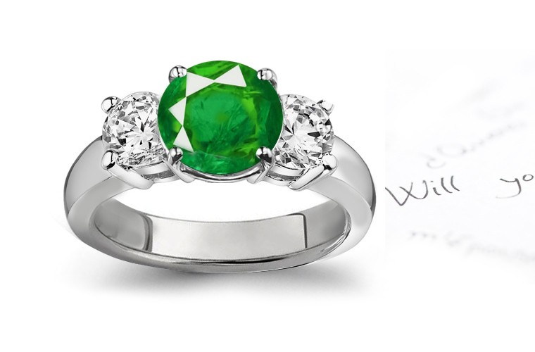 Everlasting Beauty: Premier Designer Genuine Emerald Diamond Engagement Rings