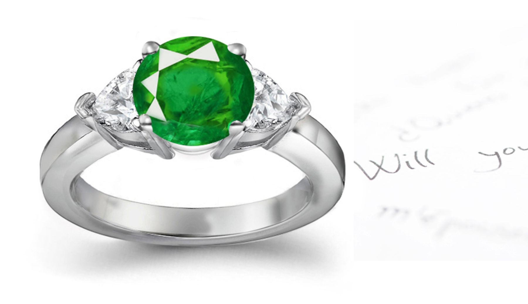 Rare Pure Precious: Designer Genuine Emerald Diamond Engagement Rings