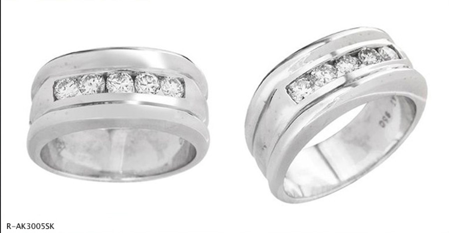 Platinum Channel Set Five Diamonds Ring