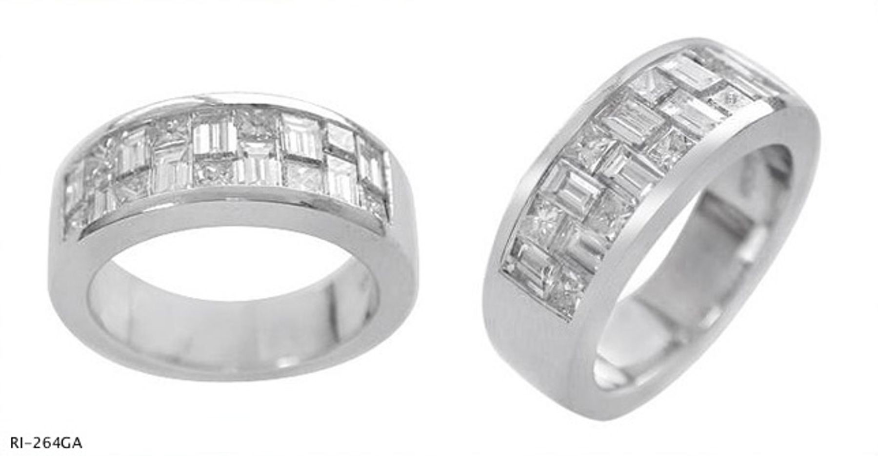 Platinum Bagguette Princess Cut Diamonds Ring