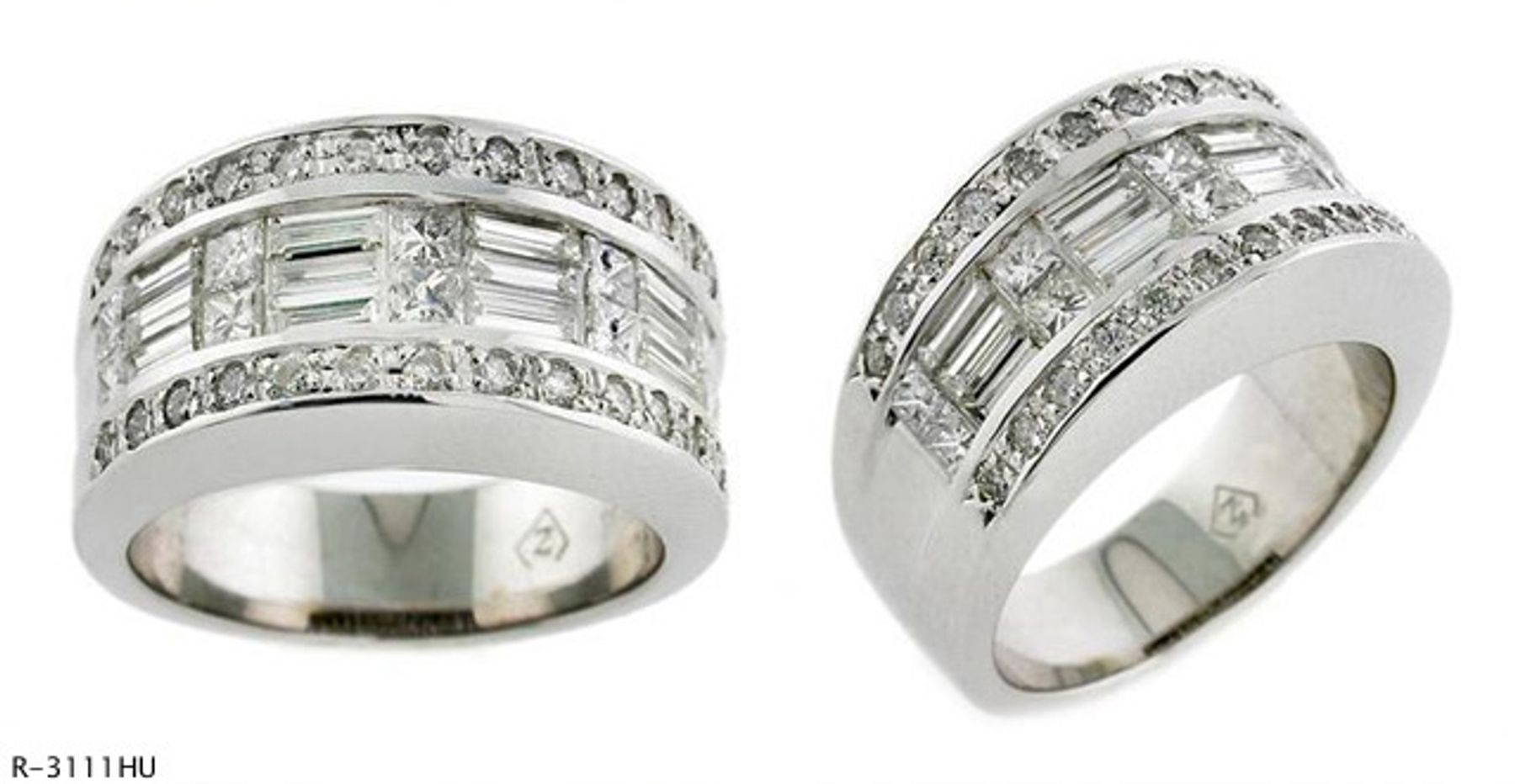 Platinum Bagguette Round Diamonds Ring