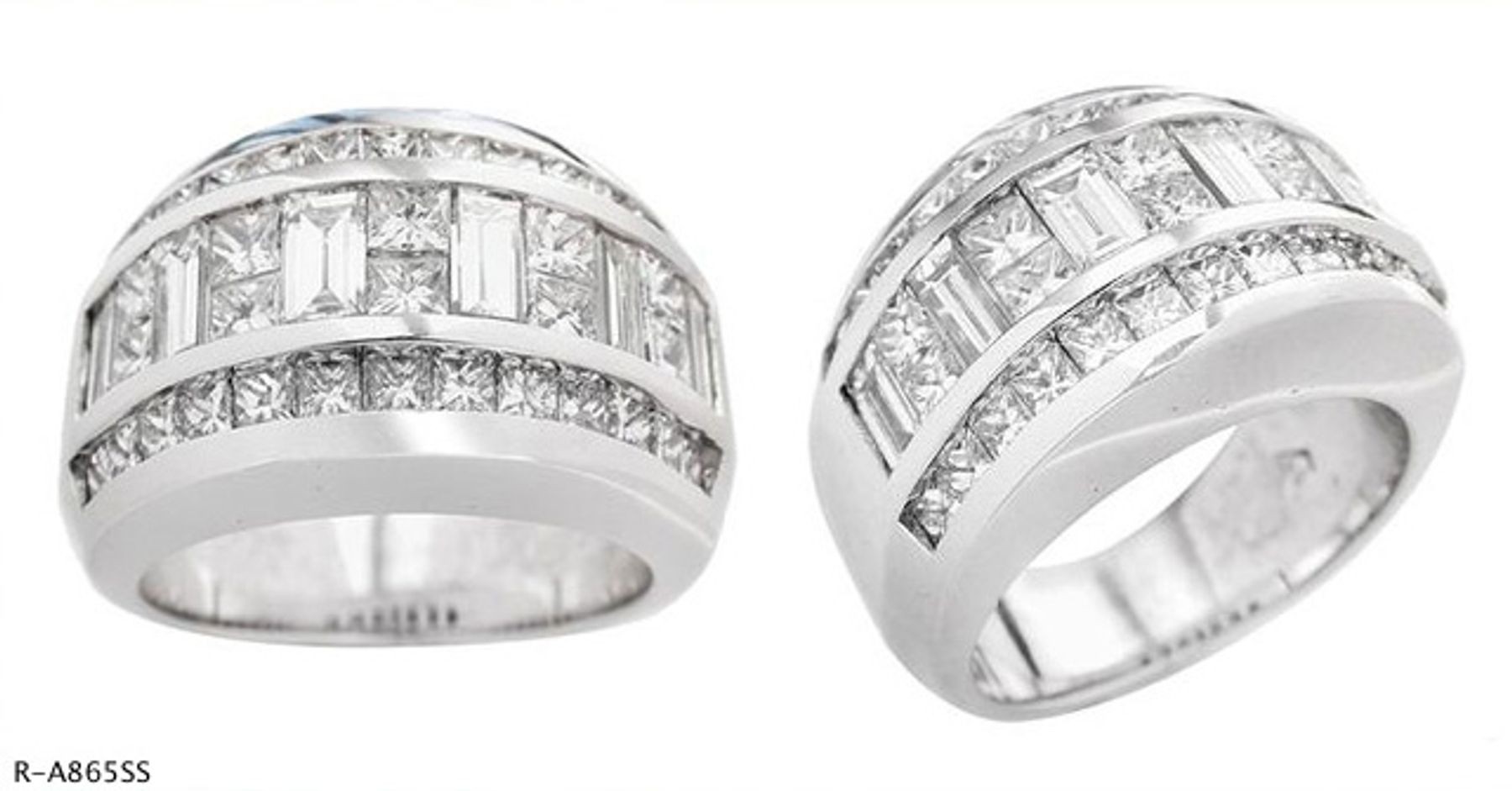 Platinum Bagguette Round Diamonds Ring