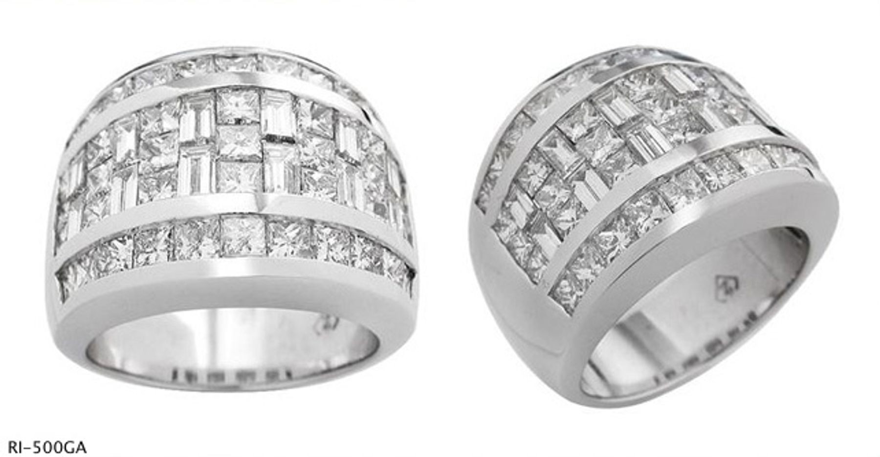 Platinum Bezel Set Seven Diamonds Ring