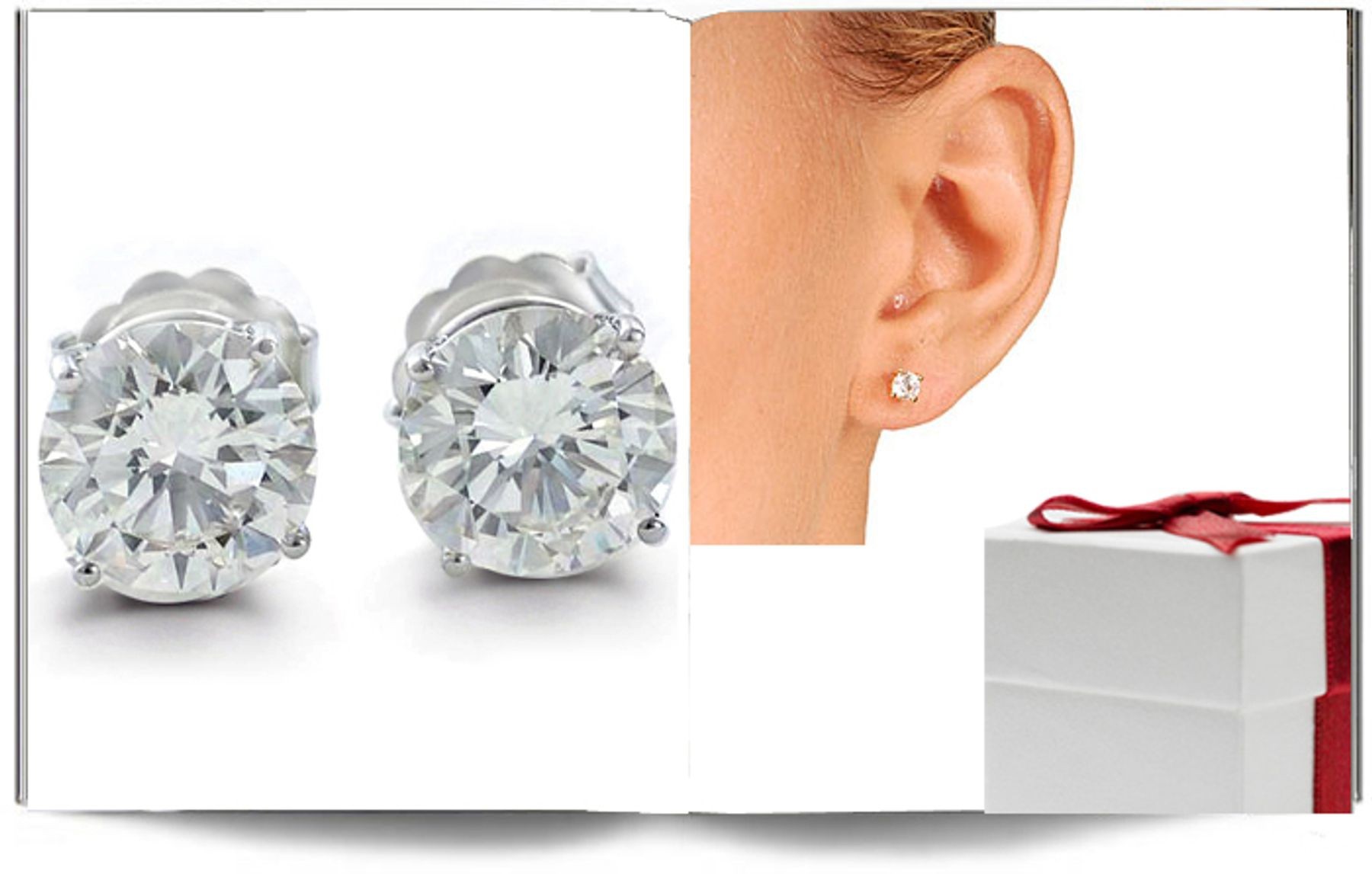 Platinum Studs with Round Diamonds.