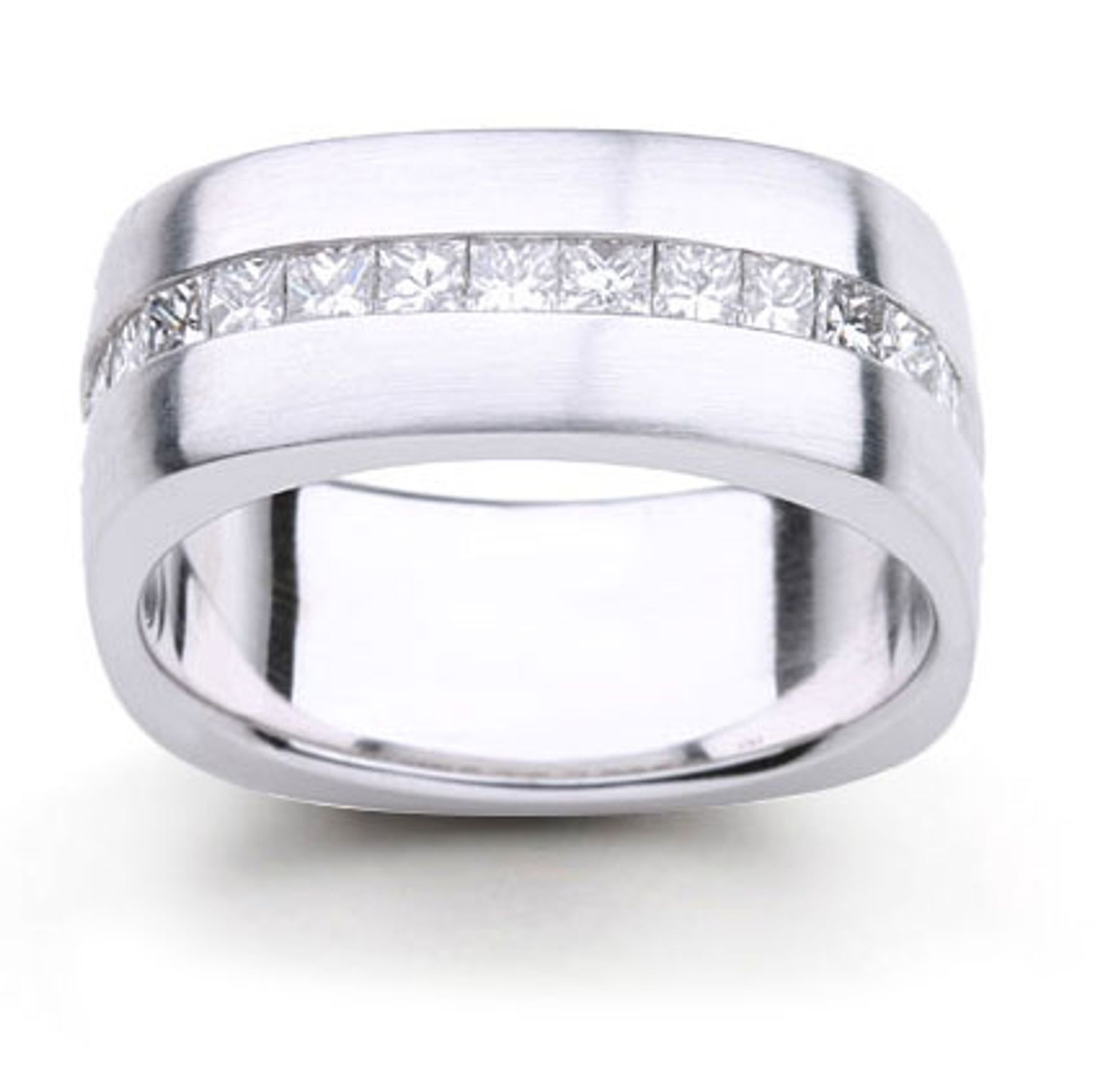 Platinum Princess Cut Diamond Band