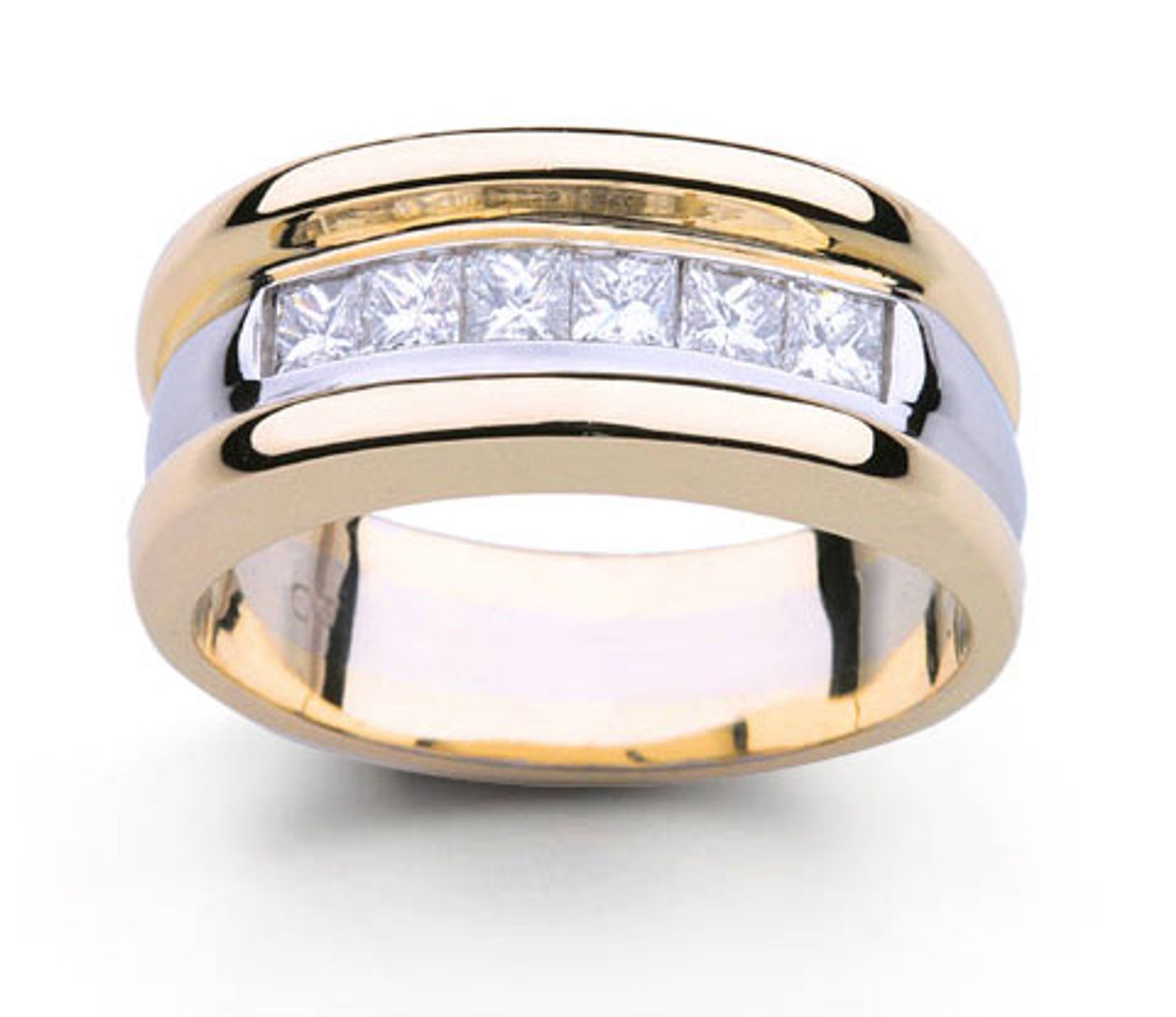 Platinum Channel Set Princess Cut Diamond Ring