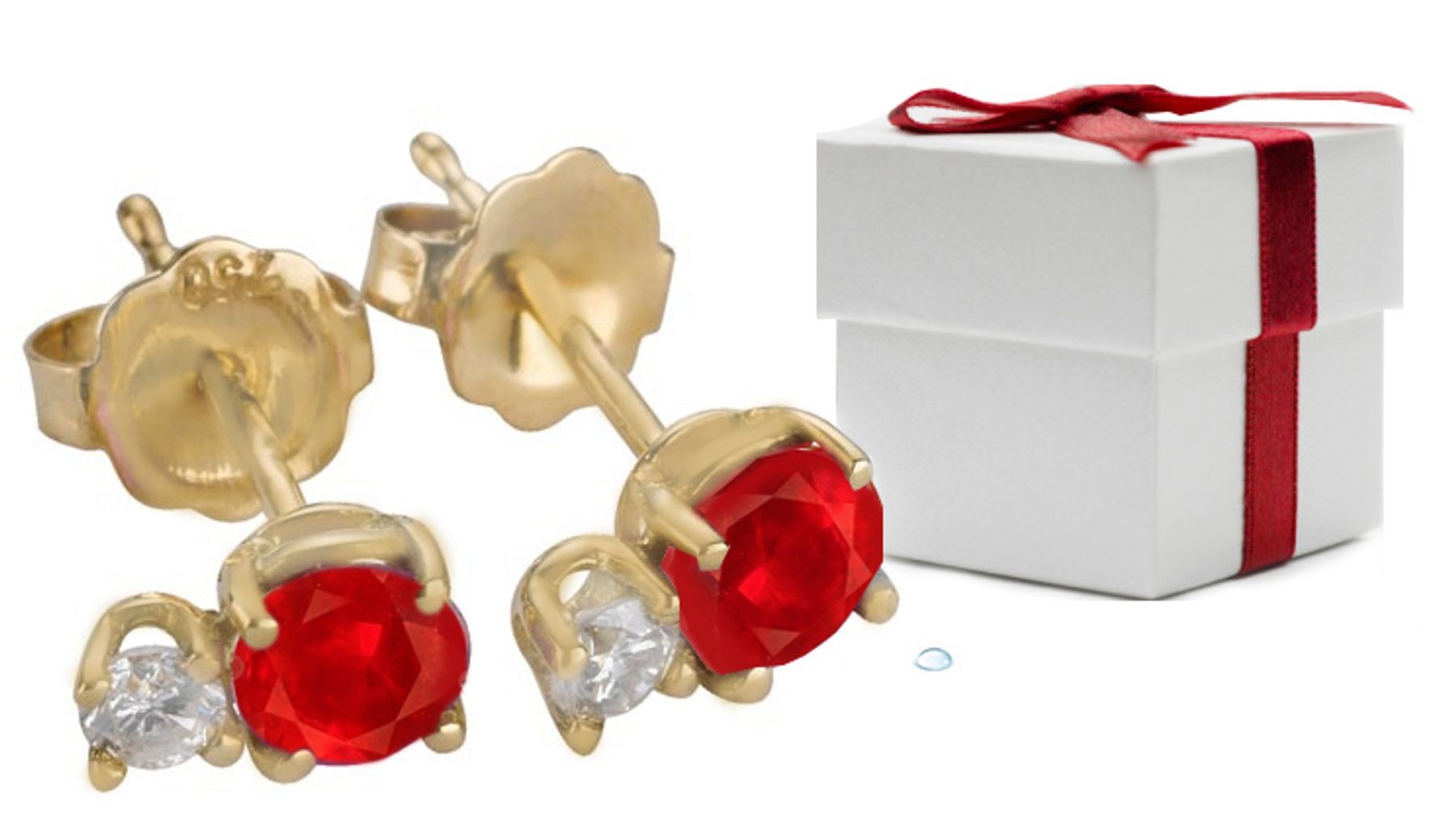 Ruby Earrings: Platinum & Gold Ruby Diamond Earring