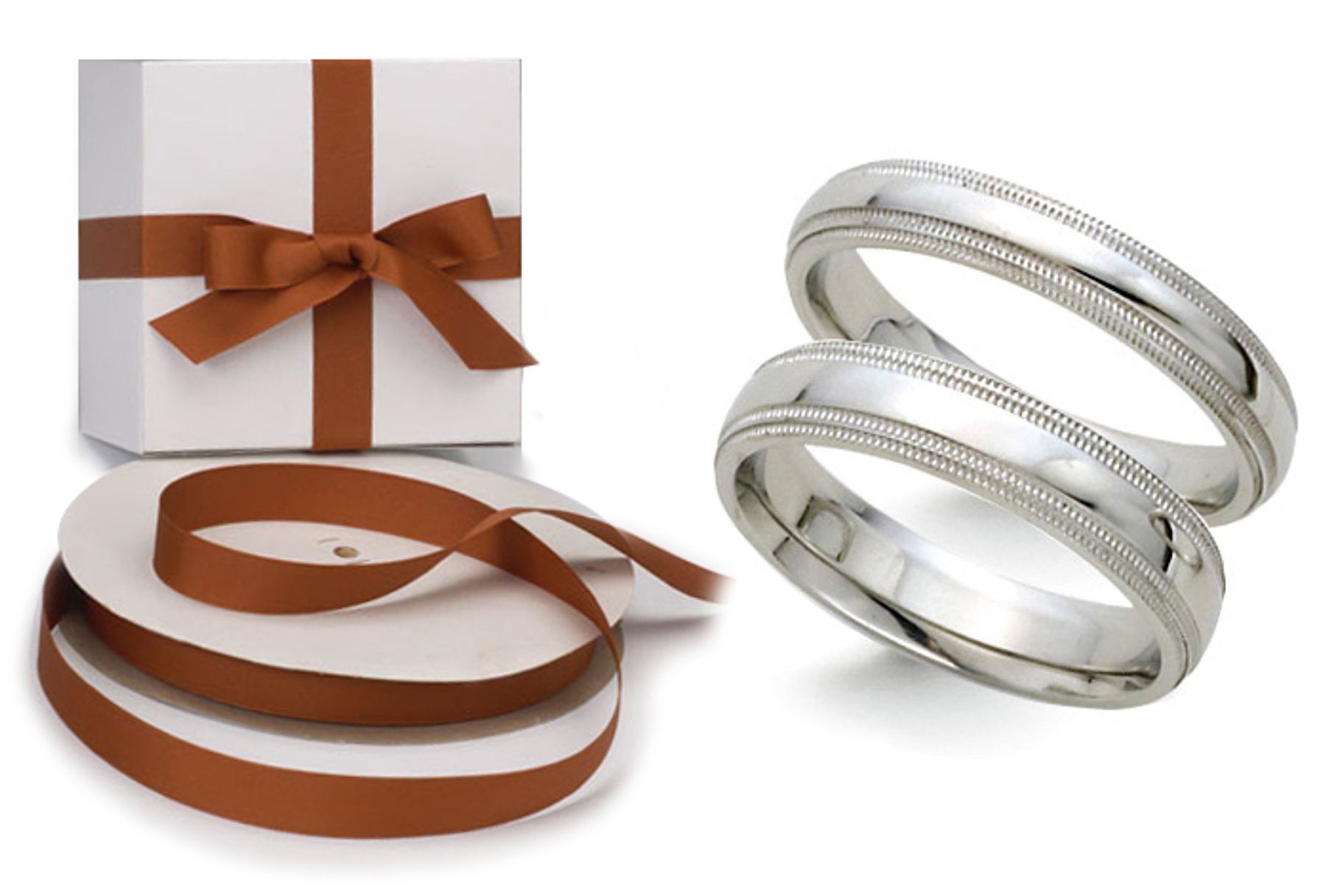 Platinum Wedding Comfort Fit Double Milgrain Rings: Platinum Iridium comfort fit double milgrain ring