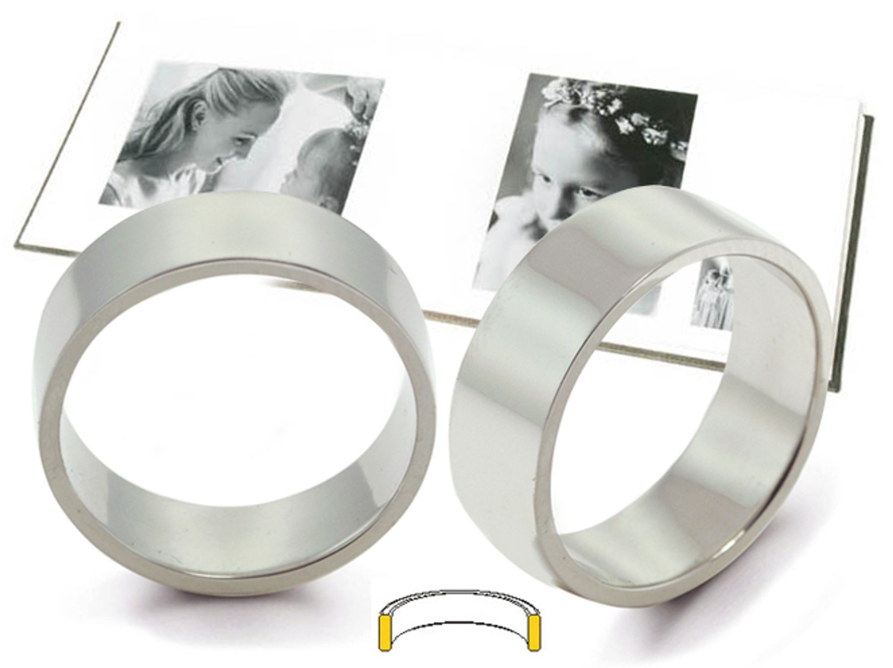 Platinum Flat Wedding Bands: Platinum Iridium flat pipe wedding bands