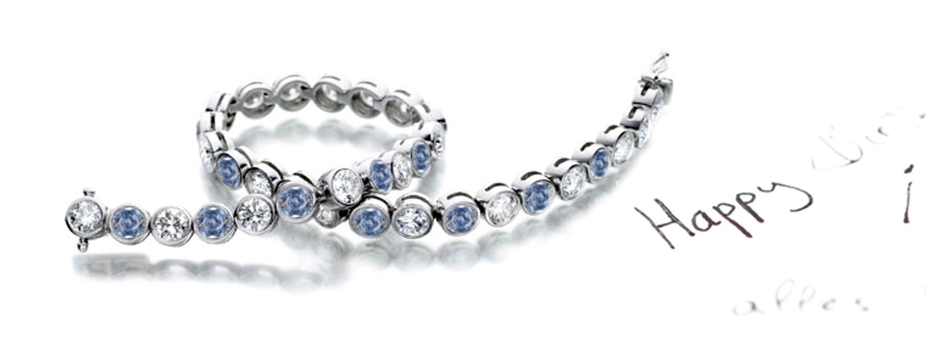 Premier Colored Diamonds Designer Collection - Blue Colored Diamonds & White Diamonds Fancy Blue Diamond Bracele