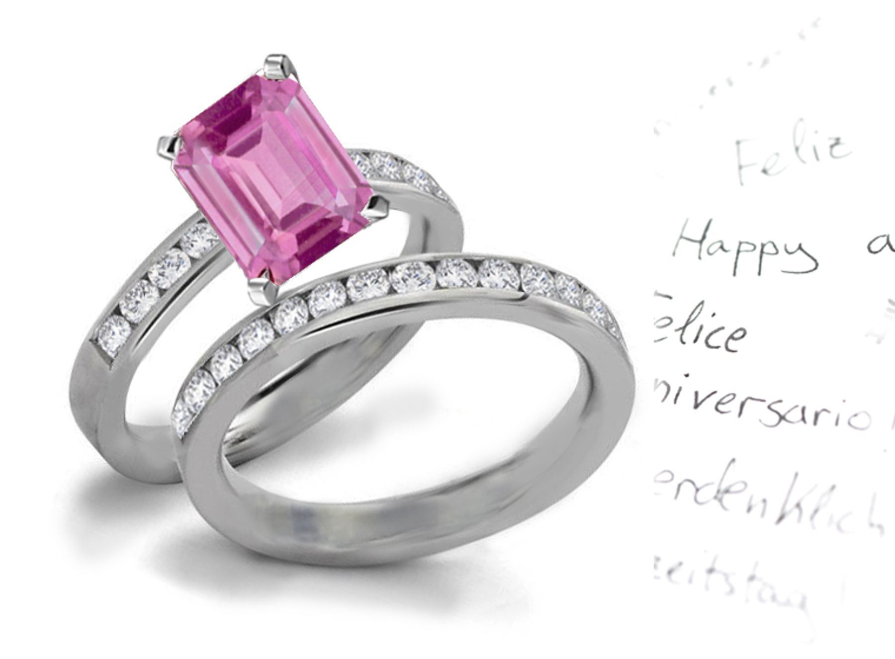 Love Token: Lustrous Pink Sapphire Diamond Engagement Rings