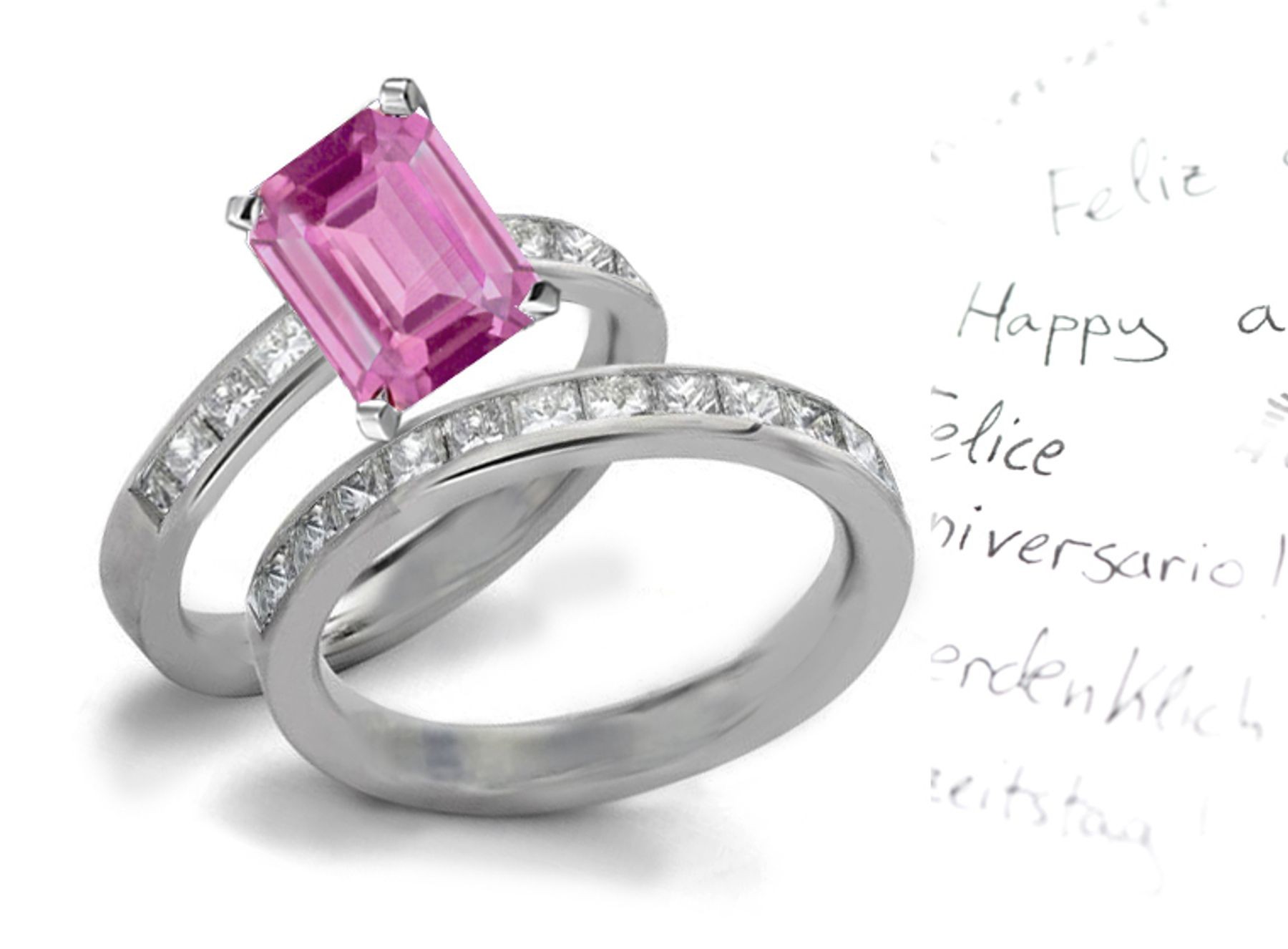 Pure Sparkling: Intense Bright Pink Sapphire Diamond Engagement Rings