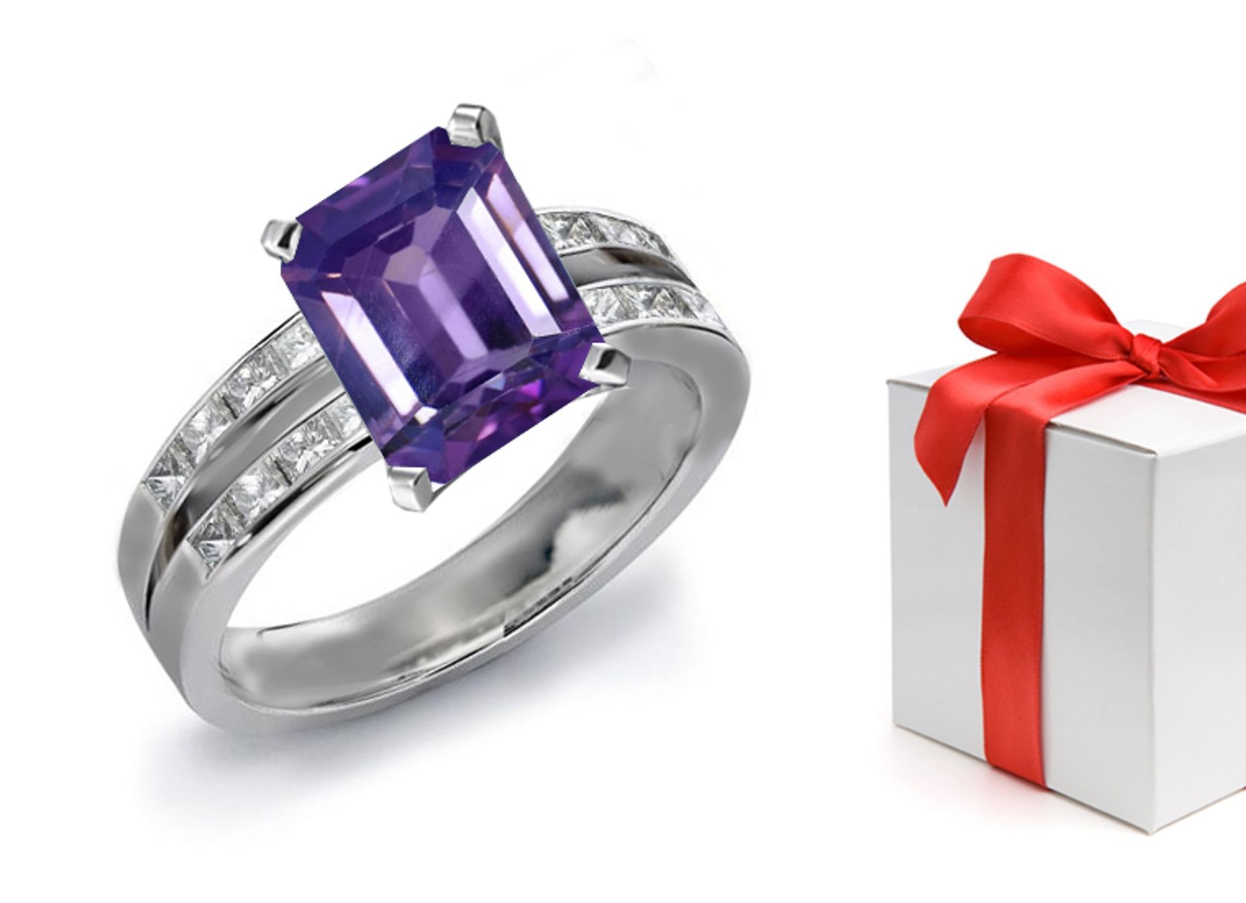 A Sparkling Purple Sapphire & Diamond Engagement Ring