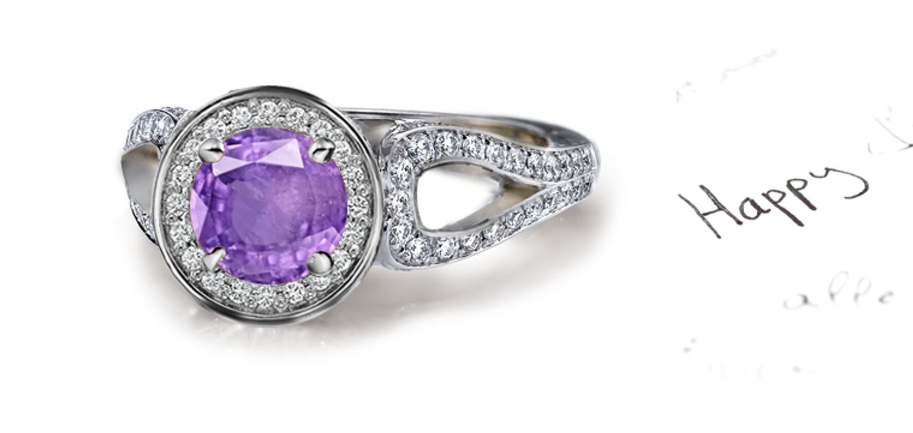 Brilliant: Purple Sapphire & Diamond Micro Pave Ring
