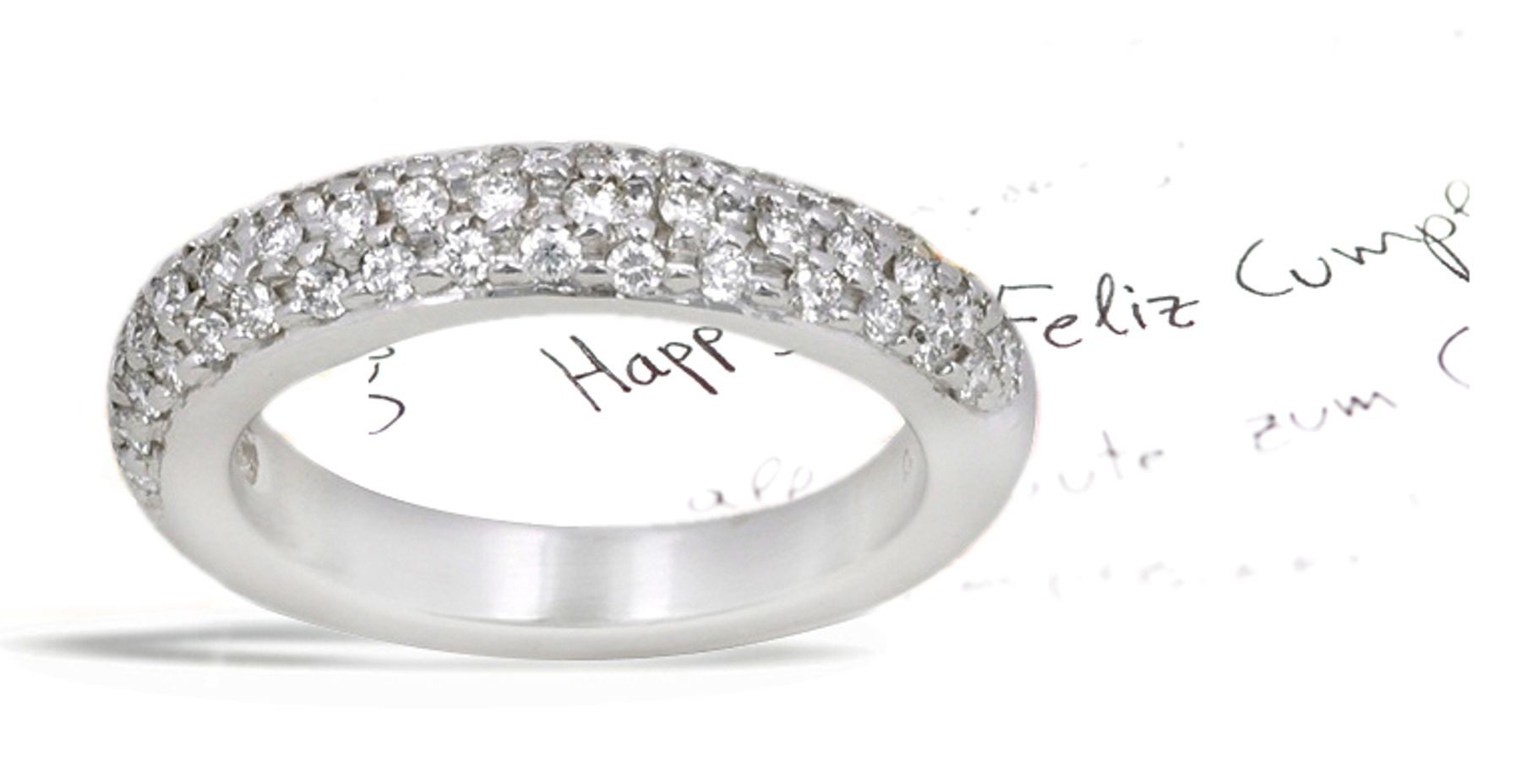 Anniversary Pave Set Diamond Half Eternity Band