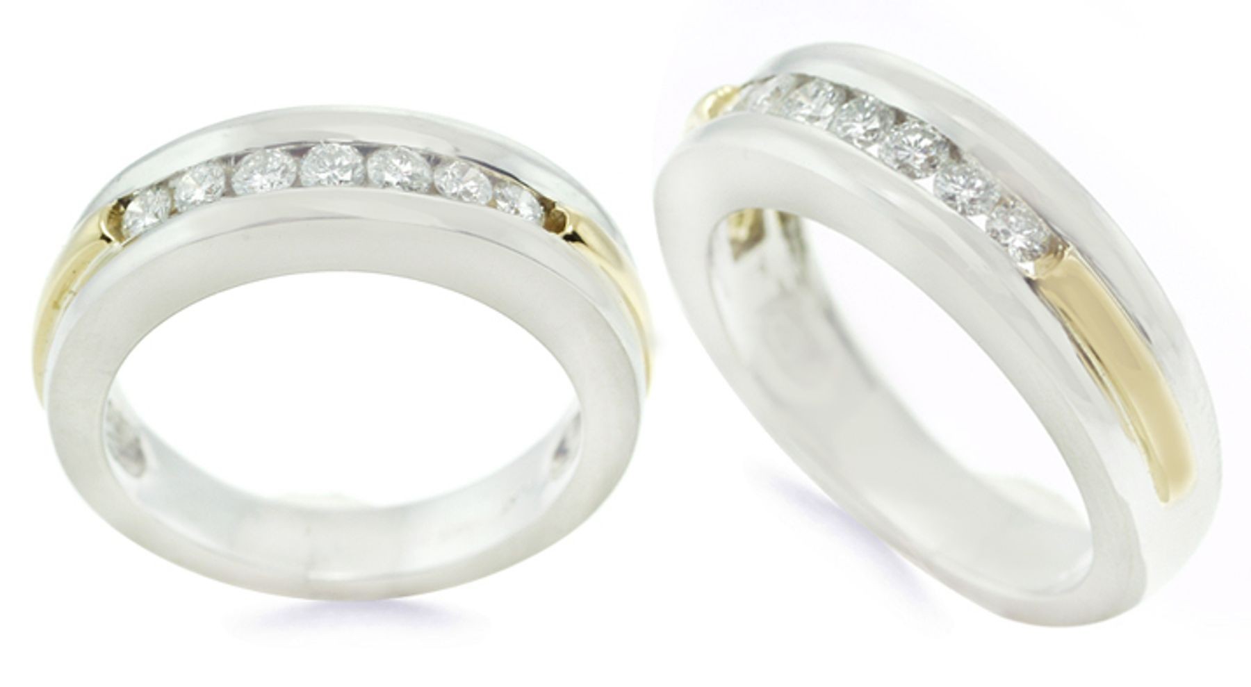 Platinum Gold Channel Set Diamond Ring