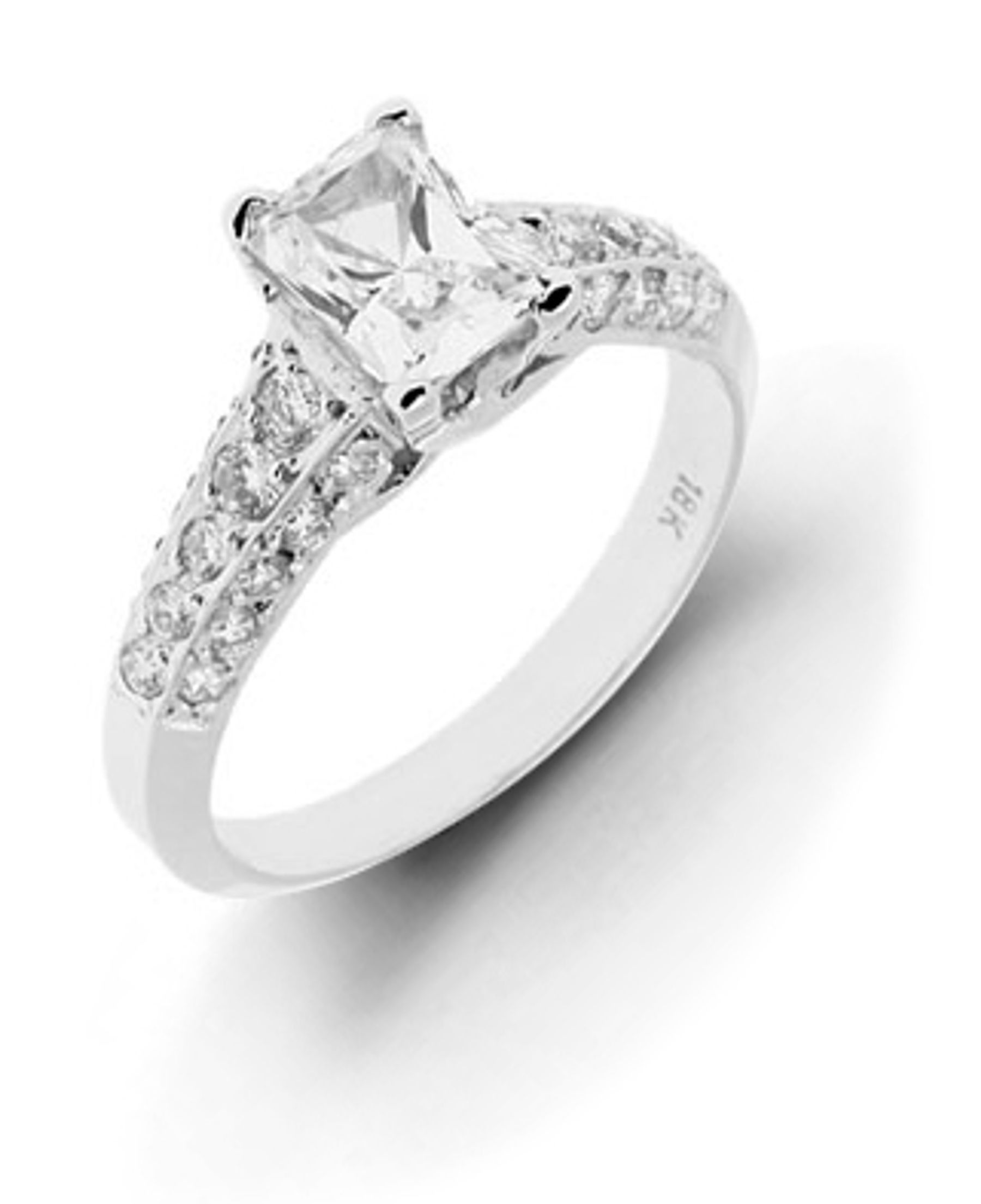 Engagement Diamond Side Accent Platinum Ring. 