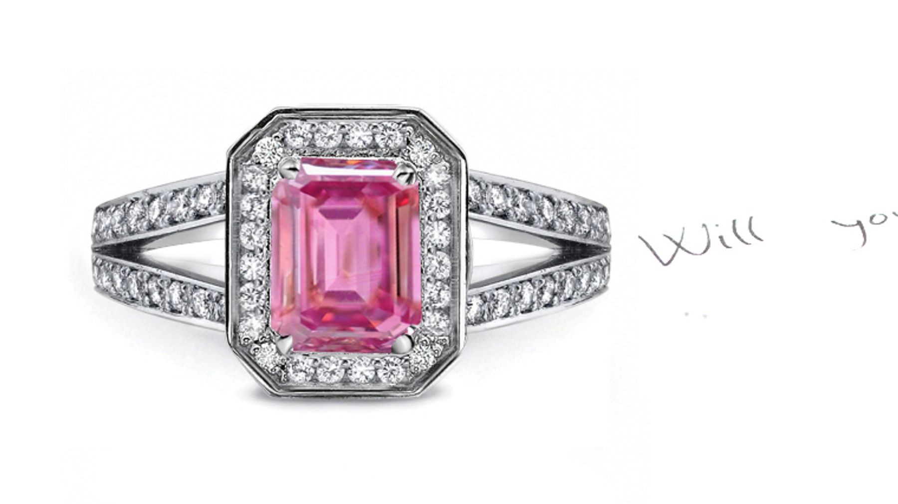 True Love Stories: Amazing Pink Sapphire & Diamond Ring Click on the Link For Ring Size Options
