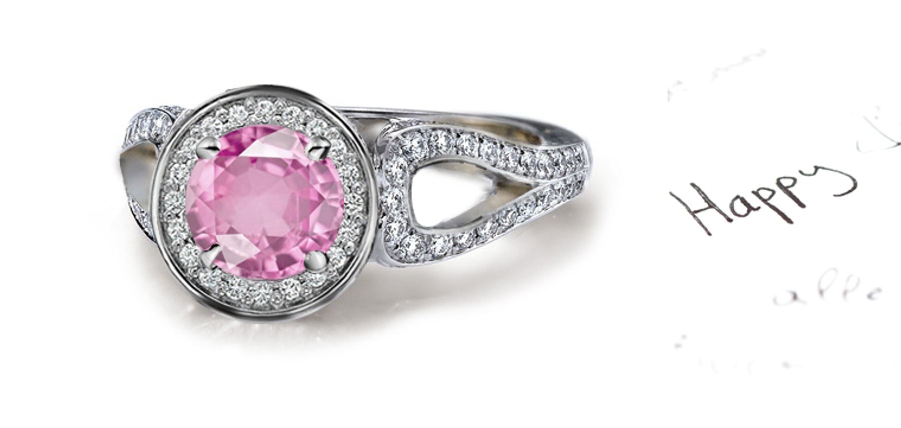Glittering: Pink Sapphire Diamond Micro Pave Ring Click on the Link For More Product Information