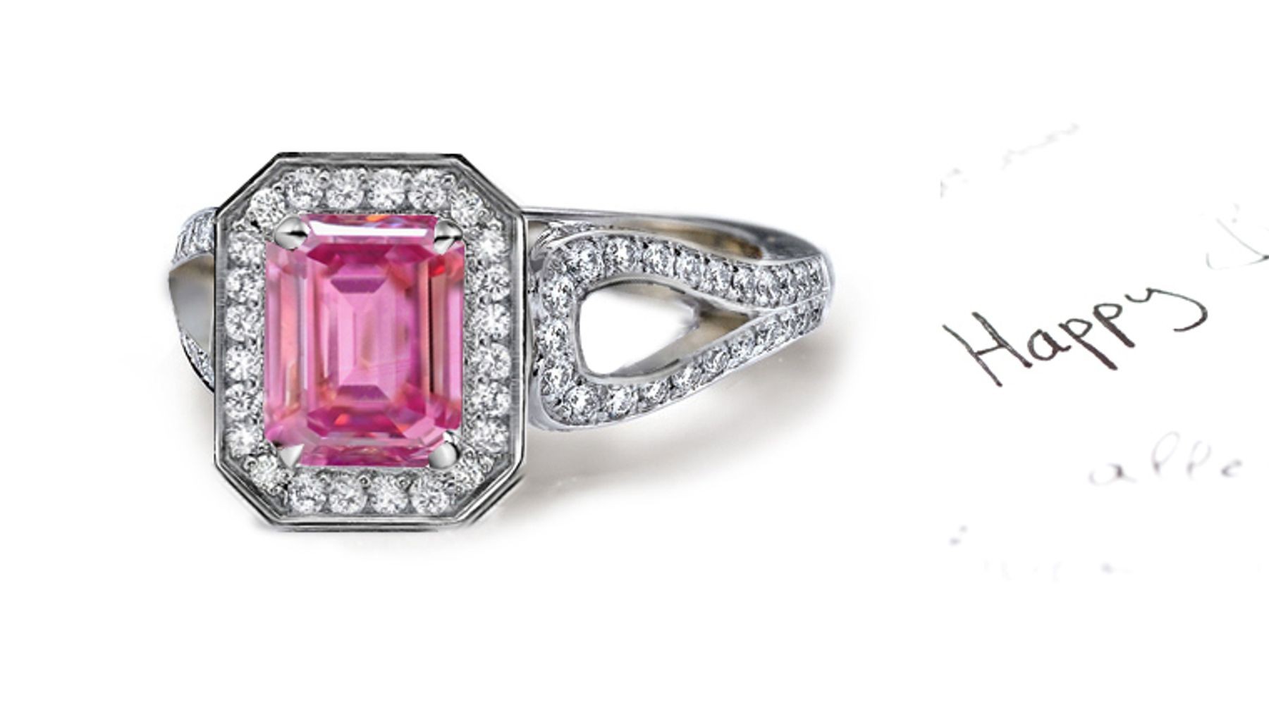 Fashion: Pink Sapphire Diamond Micro Pave Ring Click on the Link for Carat Weight, Size Options