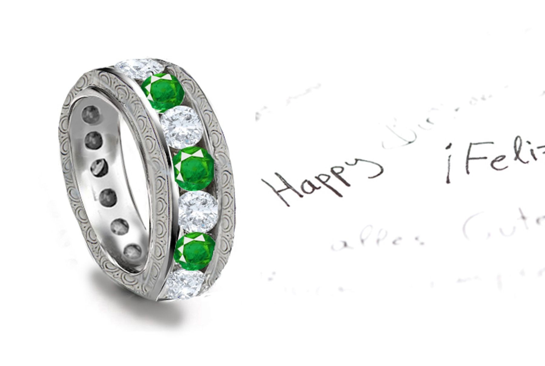 AVAILABLE IN STOCK: 14k Gold Diamond & Emerald Flower Ring Revealing Lumiscence & Radiance