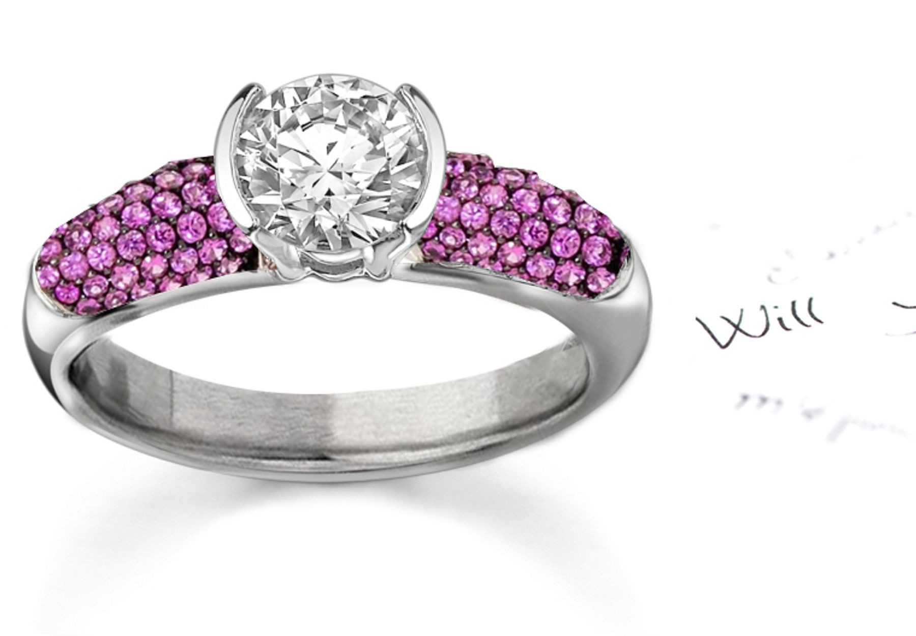 Gemclad: Most Sumptuous Pink Sapphire & Diamond Micro Pave Ring