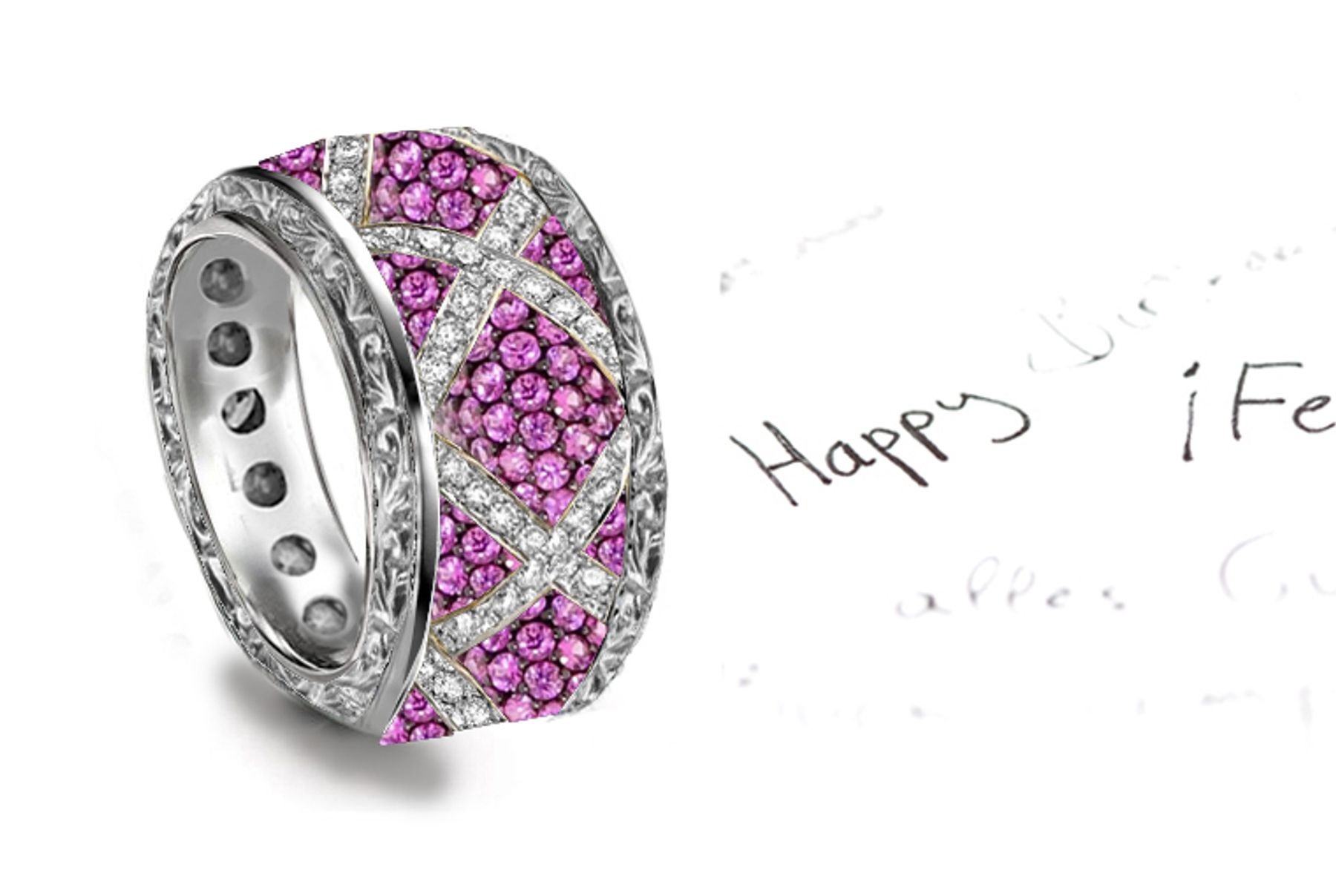 Wow: Pure Metals and Diamonds Enhanced with Finest Women's Pink Sapphires