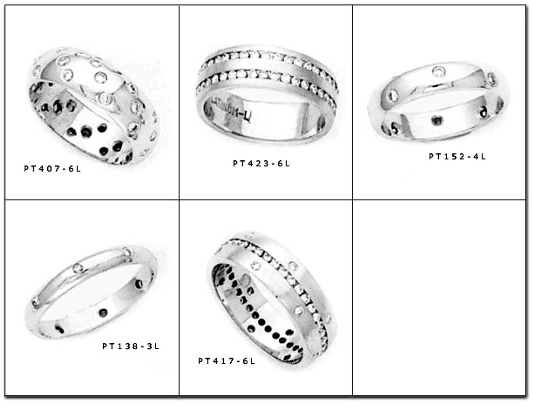  Platinum Channel Set Rings 