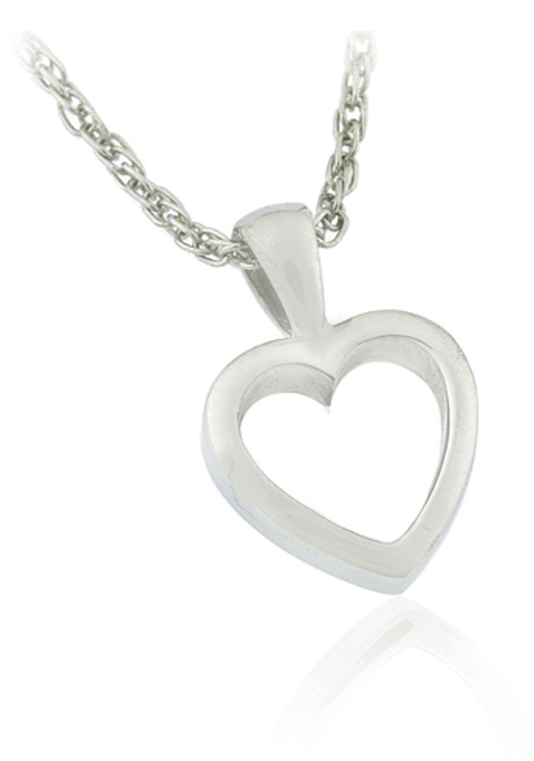 Platinum heart pendant with pendant platinum chain