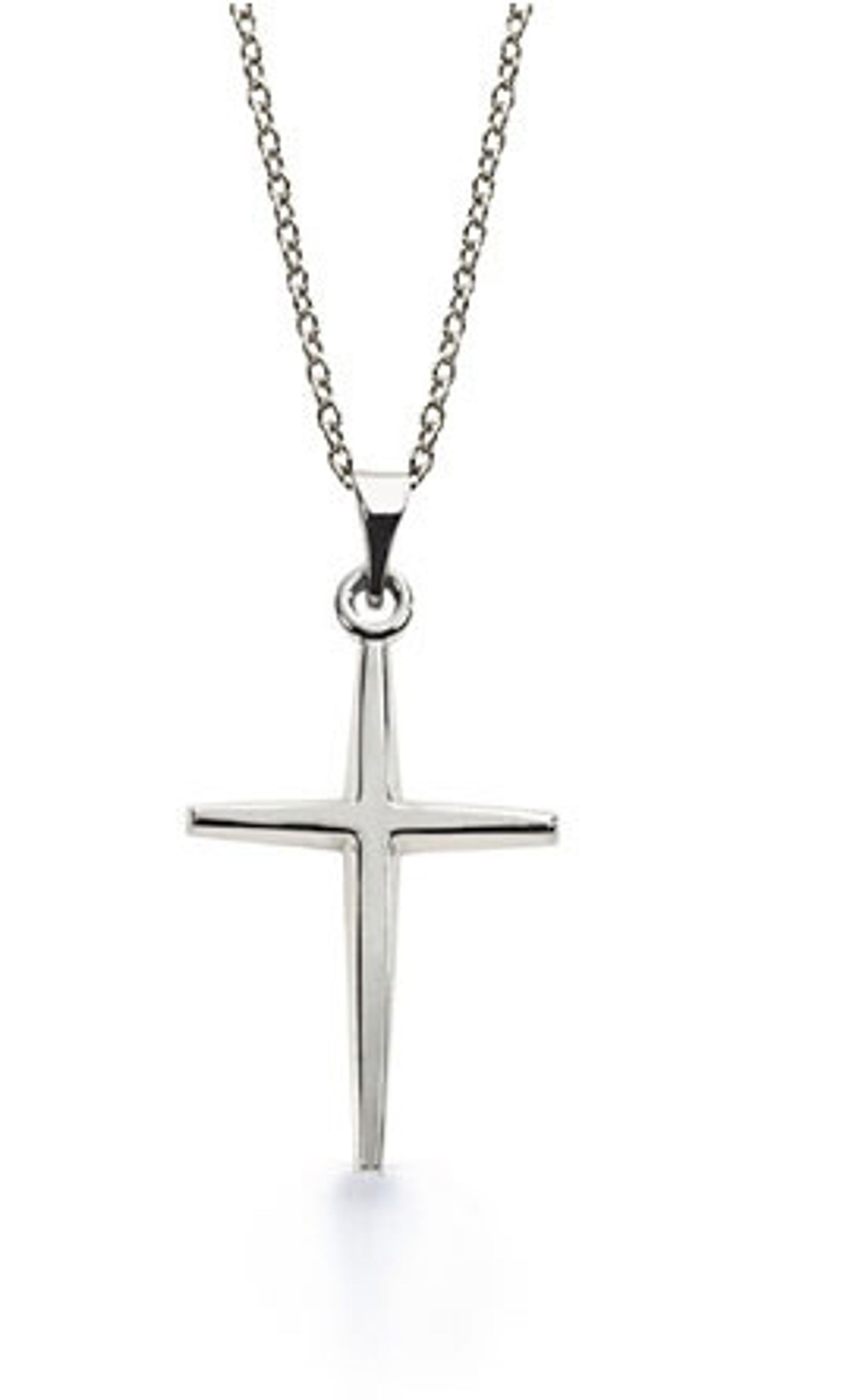 Platinum cross pendant with platinum chain