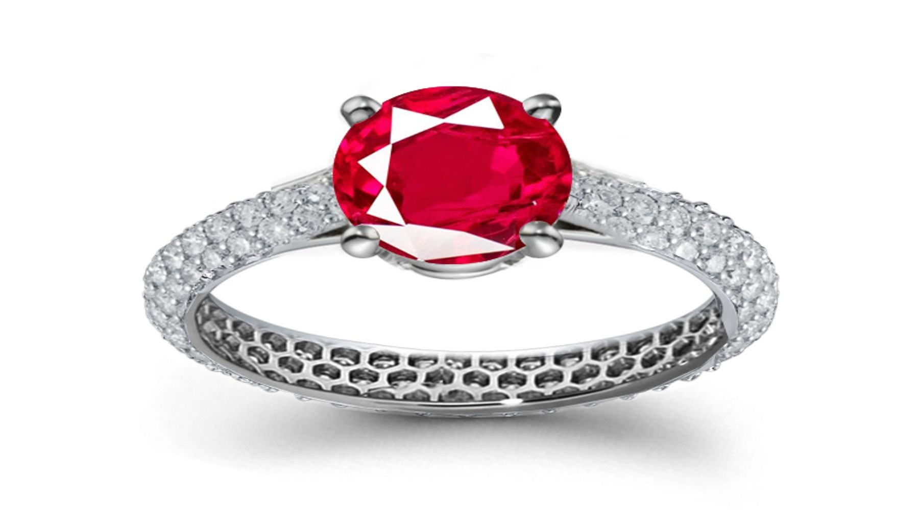 Assorted Sizes: Intense Fire Red Ceylon Round Natural Ruby Solitaire Set & French Microve Diamond in Gold Setting