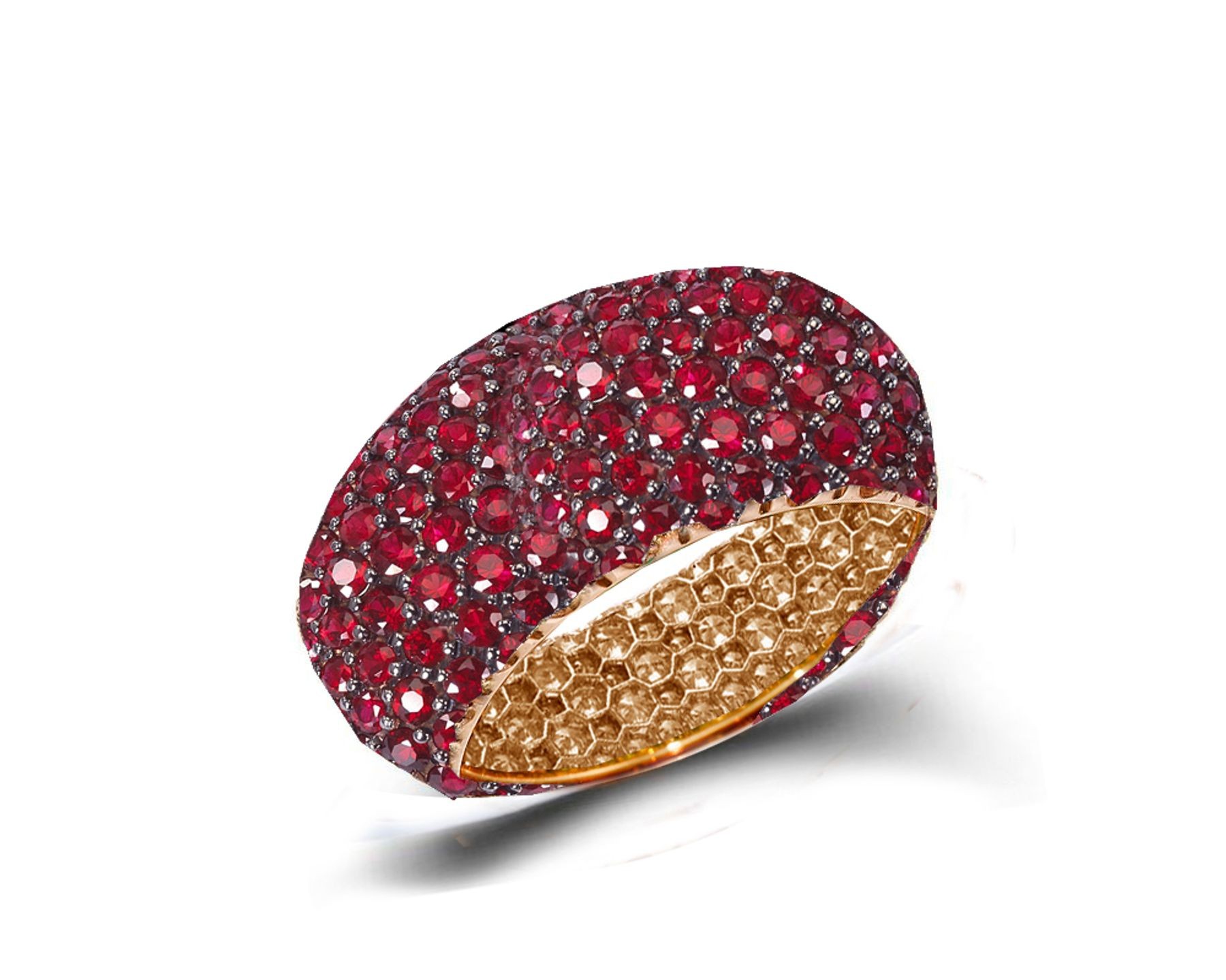 Eternity Ring with Pave Set Rubies in Gold or Platinum