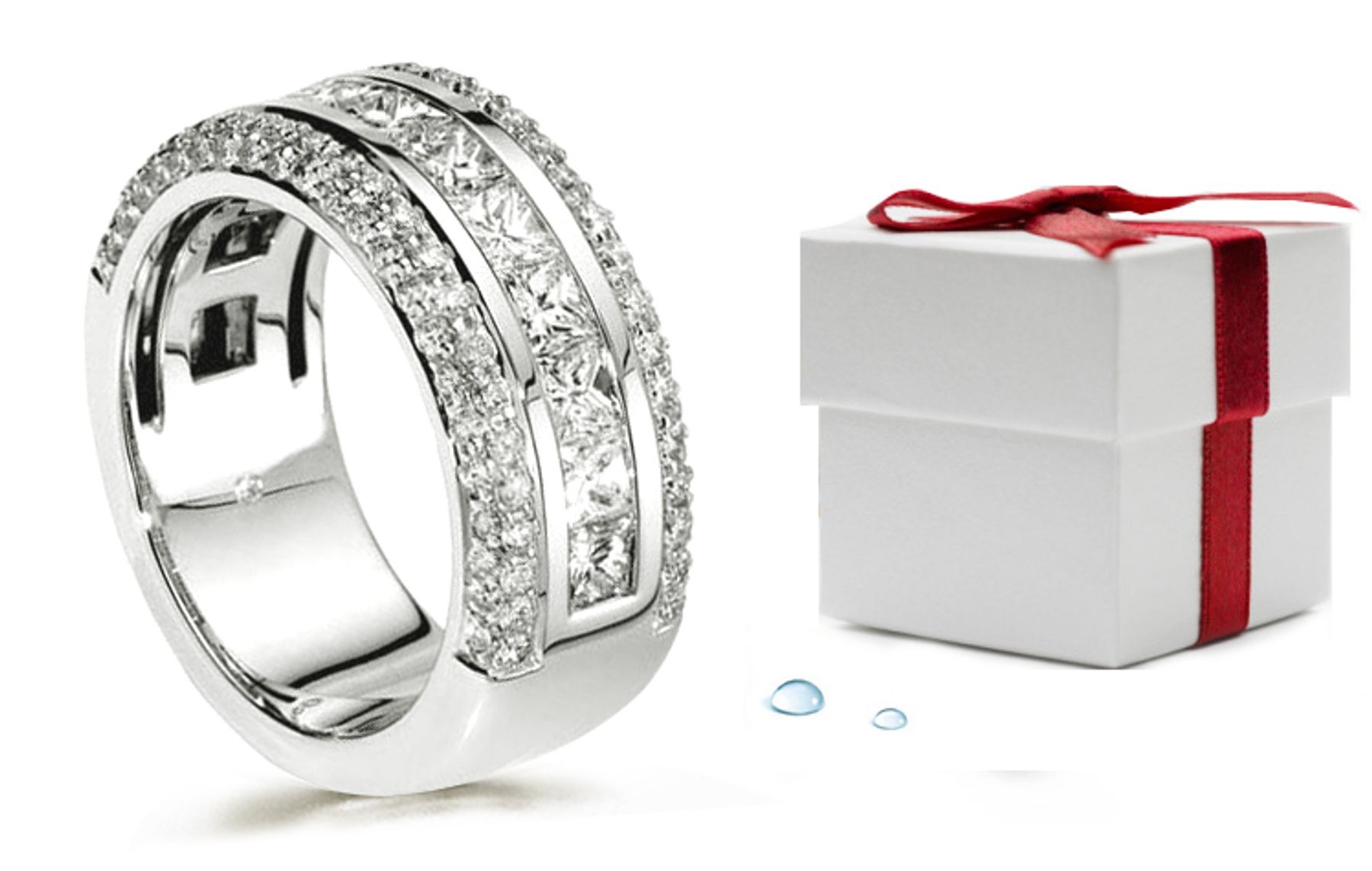 Platinum Band Channel Set Diamonds