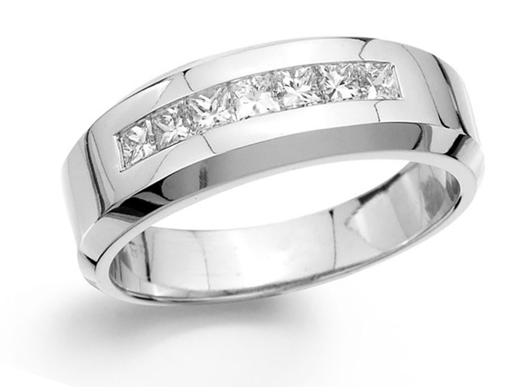 Platinum Channel Set Princess Cut Diamond Ring 1.00 carats