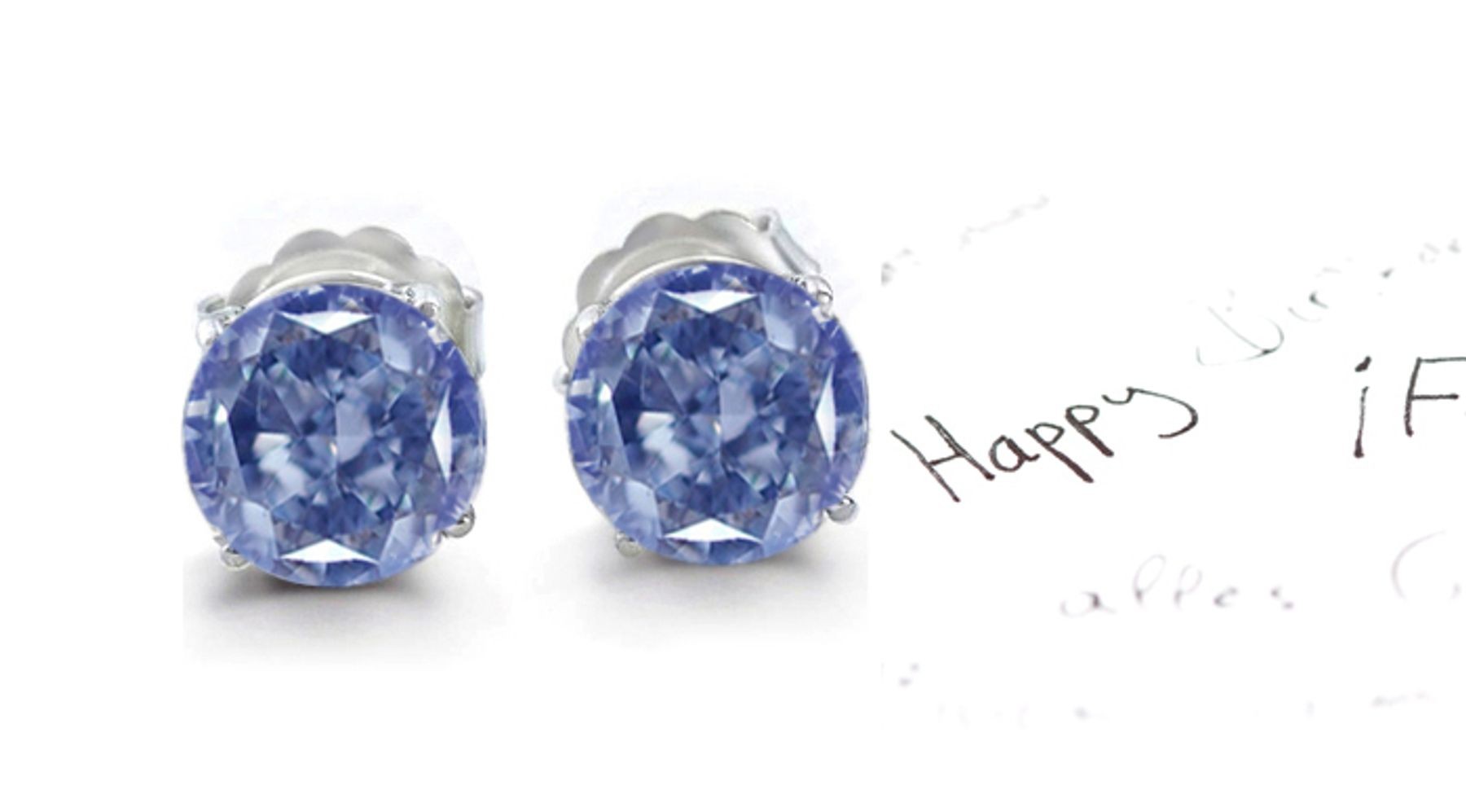 Variety of Colored Diamonds Designer Collection - Blue Colored Diamonds & White Diamonds Fancy Blue Diamond Studs