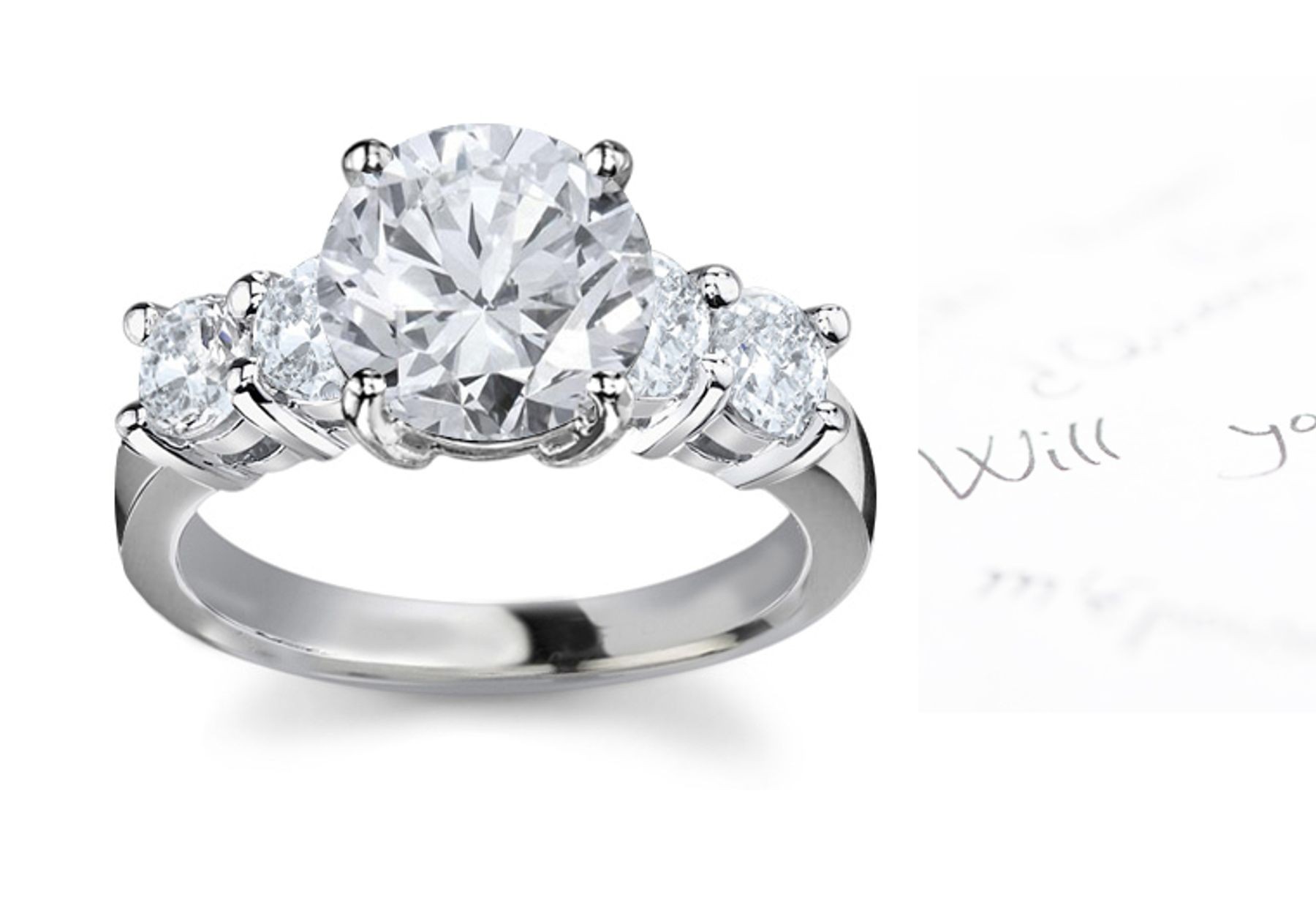 Five Stone Graduated Diamond Anniversary Engagement Ring