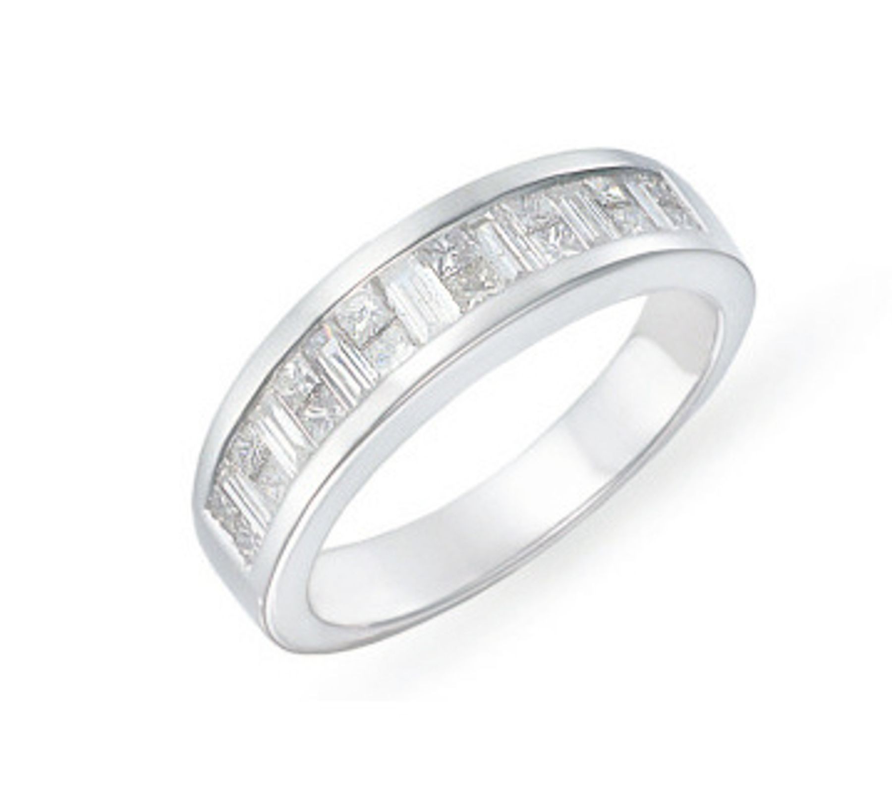 Platinum Bagguette and Princess Cut Diamond Rings