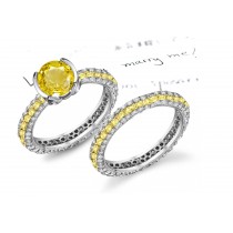 Glittering: Premier Brand Designer Yellow Sapphire & Diamond Micro Pave Ring