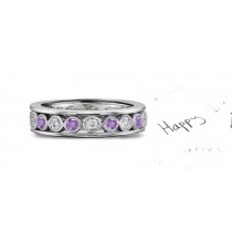 Amazing: Sparkling Glittering Purple Sapphire Diamond Eternity Band