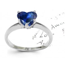 Found Such A Diamond: Looks Great: Sapphire Solitaire Ring in 14k Moon Lit White Gold