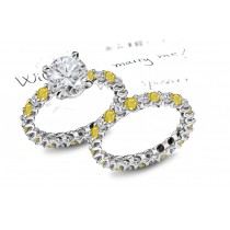 Glittering: Brand Name Designer Yellow Sapphire & Diamond Micro Pave Ring