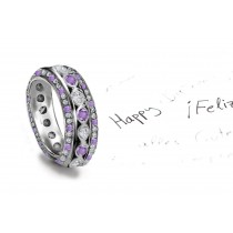 Magnificent: Sparkling Glittering Purple Sapphire Diamond Eternity Band